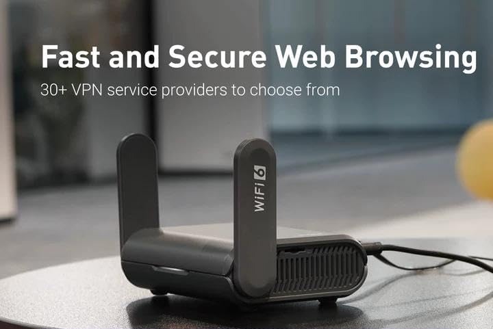 GL.iNet GL-AXT1800 (Slate AX) Portable Travel Router, Pocket Wi-Fi 6 Wireless Internet Router, Portable VPN Routers WiFi for Travel, Public Computer Routers...