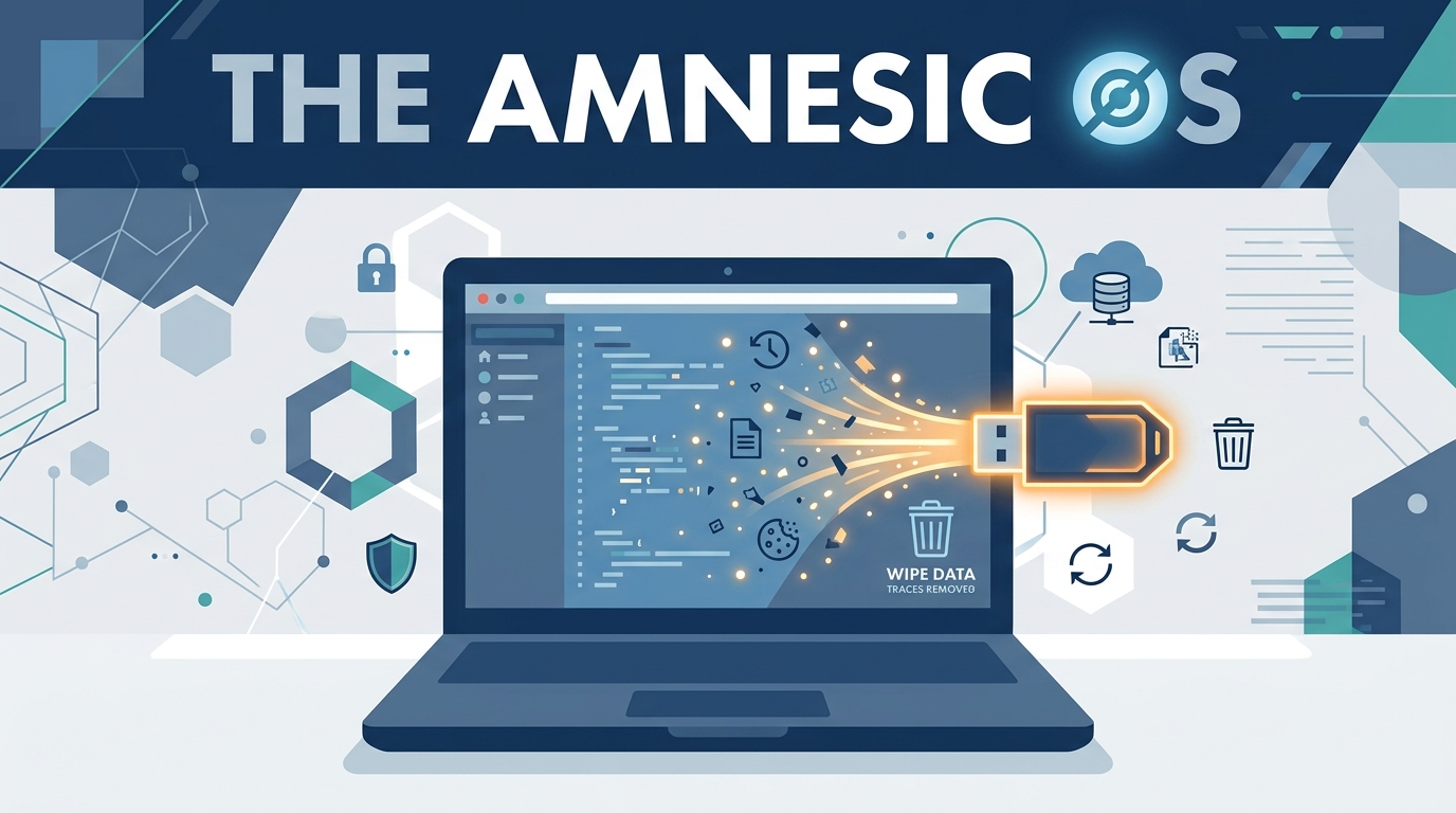 Tails amnesic operating system on a secure USB drive for digital privacy